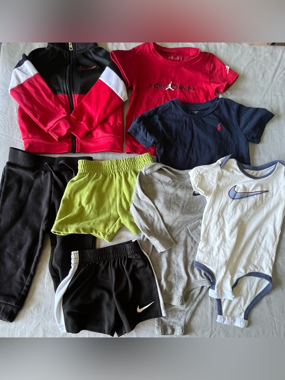 34 Pc Baby Boy Clothes Lot 0-18M Nike Jordan Polo Bodysuits Pants Jackets